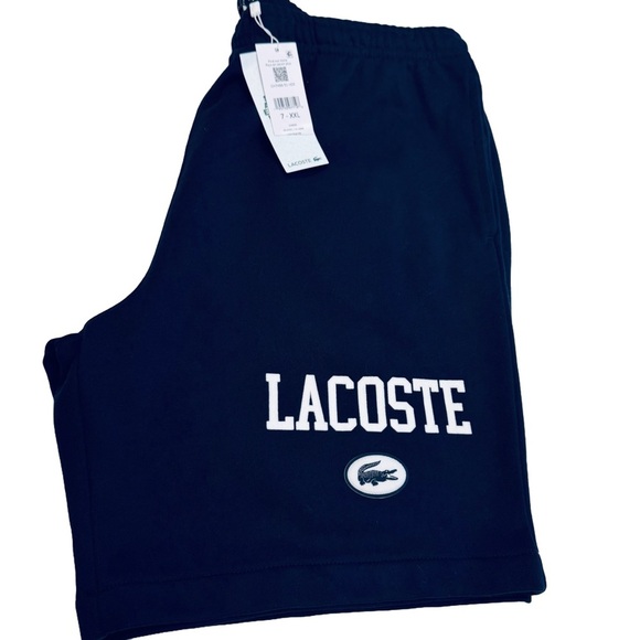 Lacoste Men’s Navy Blue Shorts NWT drawstring waist sz XXL (7) - Picture 2 of 13